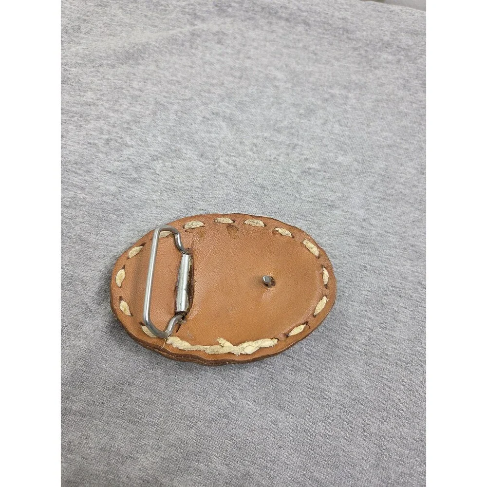 Vintage Red Cedar Wood Belt Buckle Handcrafted Natural Knot